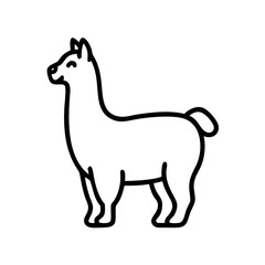 alpaca icon, animals line art, animals vector - simple black line art icon of alpaca perfect for logos, and animals -themed designs.