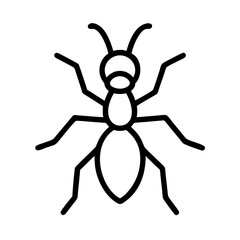 ant icon, animals line art, animals vector - simple black line art icon of ant perfect for logos, and animals -themed designs.