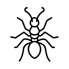 ant icon, animals line art, animals vector - simple black line art icon of ant perfect for logos, and animals -themed designs.