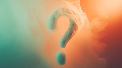 Question mark in colorful smoke.