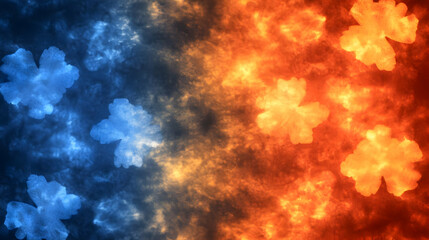 Naklejka premium Abstract Flowery Fire Ice Background