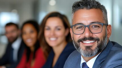Diverse corporate team showcasing collaboration in the office