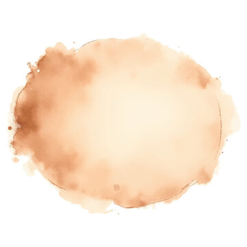 A soft, beige or light brown watercolor stain or blob with subtle variations in tone and a textured, slightly irregular edge. 