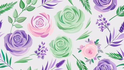 Delicate flowers and leaves on a light background.