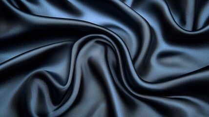 Obraz premium Dark Blue Silk Fabric Drape Luxurious Texture Background