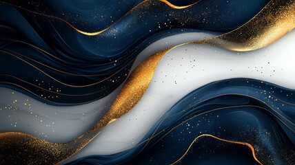 Obraz premium Luxury Abstract Blue Gold Marble Texture Background