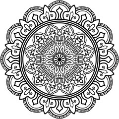 Hand drawn vector background. Ethnic mandala ornament, circular decorative element. Can be used for coloring book, greeting card, phone case print, etc. Vector illustration 