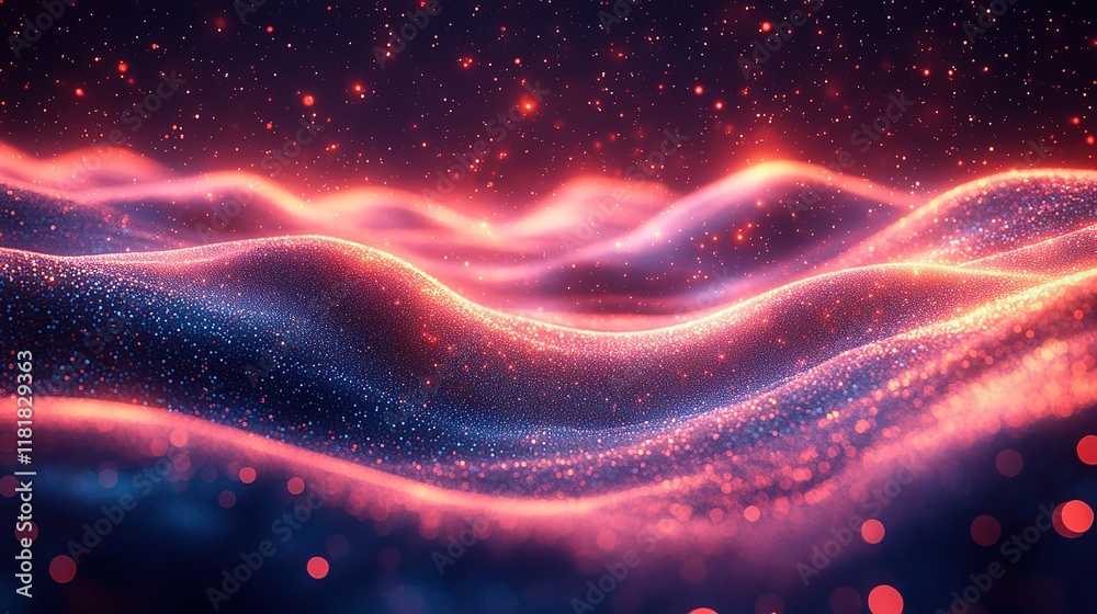 Poster cool waves and streams of light, creating a dynamic and futuristic visual experience that captivates