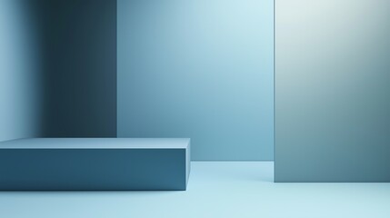 Minimalist Blue Interior Space for Design Use