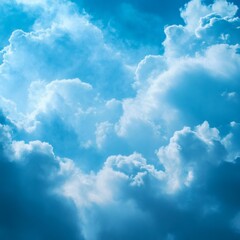 Obraz premium Blue Sky and Smoke Texture with Clouds and Mist in Dark Background