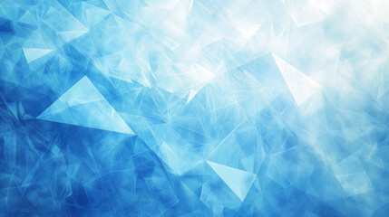 Abstract blue geometric texture with ice-like crystalline shapes