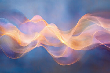 Fototapeta premium Ethereal Flow of Dreamlight – Abstract Glowing Streams in Pastel Blues, Golds, and Pinks