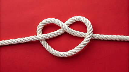 Obraz premium red rope on a happy valentines day background