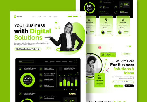 Creative Business Marketing Solution Agency Landing Page Design Template