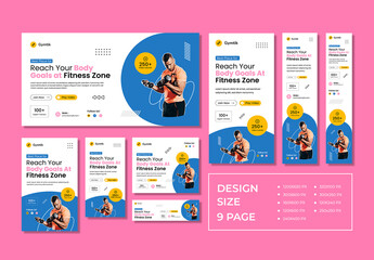 Gym Web Banner Ads Template Layout