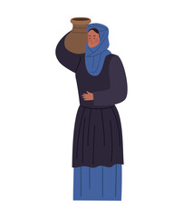 bedouin woman with vase