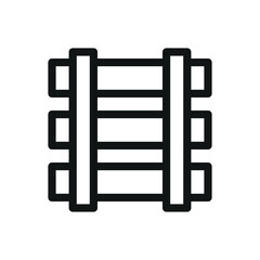 Railway track line icon, railroad track vector symbol with editable stroke