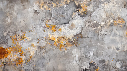 Abstract textured wall with gray tones and orange accents