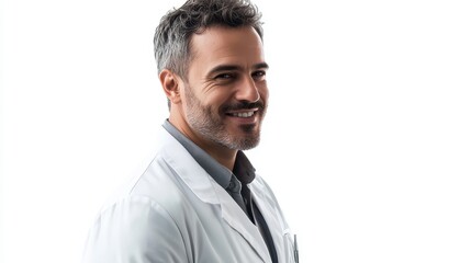 Professional Doctor with Confident Smile in Lab Coat