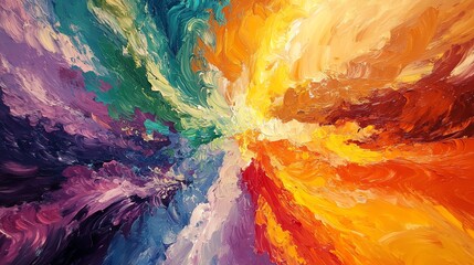 Vibrant Abstract Swirl of Colors in Dynamic Artistic Composition