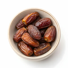 dates in a bowl on a transparent background