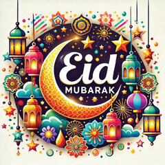 vector eid mubarak, muslim holiday