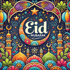 vector eid mubarak, muslim holiday