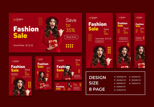 Fashion Sale Web Banner Set Layout