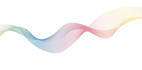 Multicolor gradient wave lines vector background, twisted curve lines and blend effect, frequency sound wave lines, 3d contour line patterned background illustration.