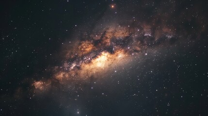 Obraz premium A spiral galaxy with glowing stars and colorful nebulas in endless space