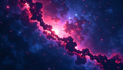 Cosmic Cloud Nebula, Deep Space Stars, Galaxy Wallpaper, Dark Sky Art