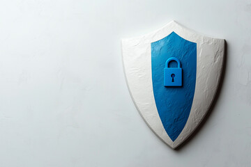 Blue Padlock on White Shield