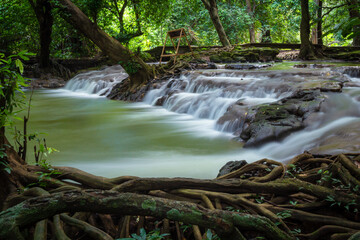 Obraz premium Than Bok Khorani national park&nbsp;is located in Amphoe Ao Luk, You can explore waterfalls, lush forests, caves, and various plants, flowers, birds, butterflies, located in Krabi, Thailand