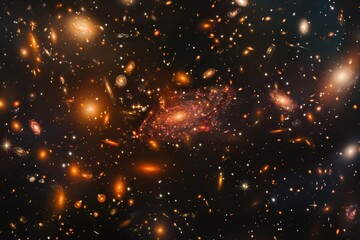 Fototapeta premium A galaxy with radiant stars and intricate patterns of cosmic light in the sky