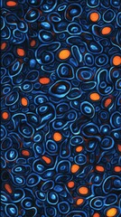 Obraz premium Minimalist blueberry patterns with glowing effects in orange, artistic and bold High quality illustration