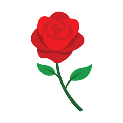 Obraz premium Red Rose Flower Icon vector illustration