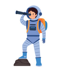 astronaut with telescope