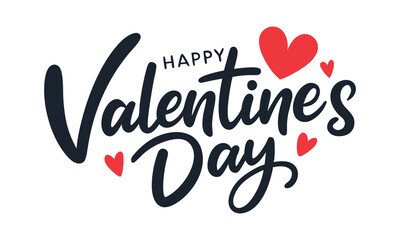 Fototapeta premium Happy Valentines Day typography poster with handwritten calligraphy text, Vector illustration, Valentines Day Calligraphy Banner with Heart whit background