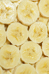 Texture of peeled banana pieces