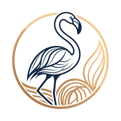 A flamingo logo vector illustration in white background