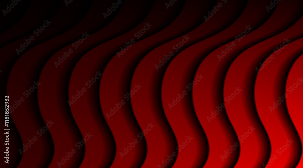 Poster Dark red waves minimal abstract elegant background. Vector design