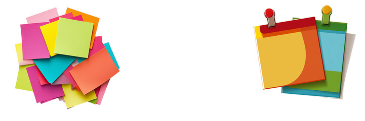 Fototapeta premium Set of A vector color post it notes , isolated on Transparent PNG format Background 