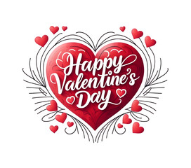 Valentine's Day greeting in Polish featuring stylish lettering. A card design that includes typography, hearts, and decorative lines.