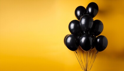 a black  with yellow background