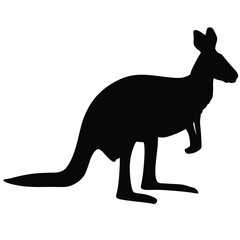 silhouette of a standing kangaroo