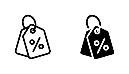 Discount icon set in trendy flat style isolated on white background.