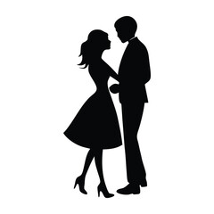 silhouette of a couple with love
