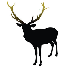 Deer Silhouette on White Background