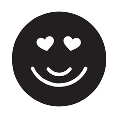 Valentine's Day, hockey ball smile vector silhouette illustration