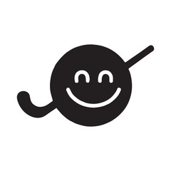 Valentine's Day, hockey ball smile vector silhouette illustration